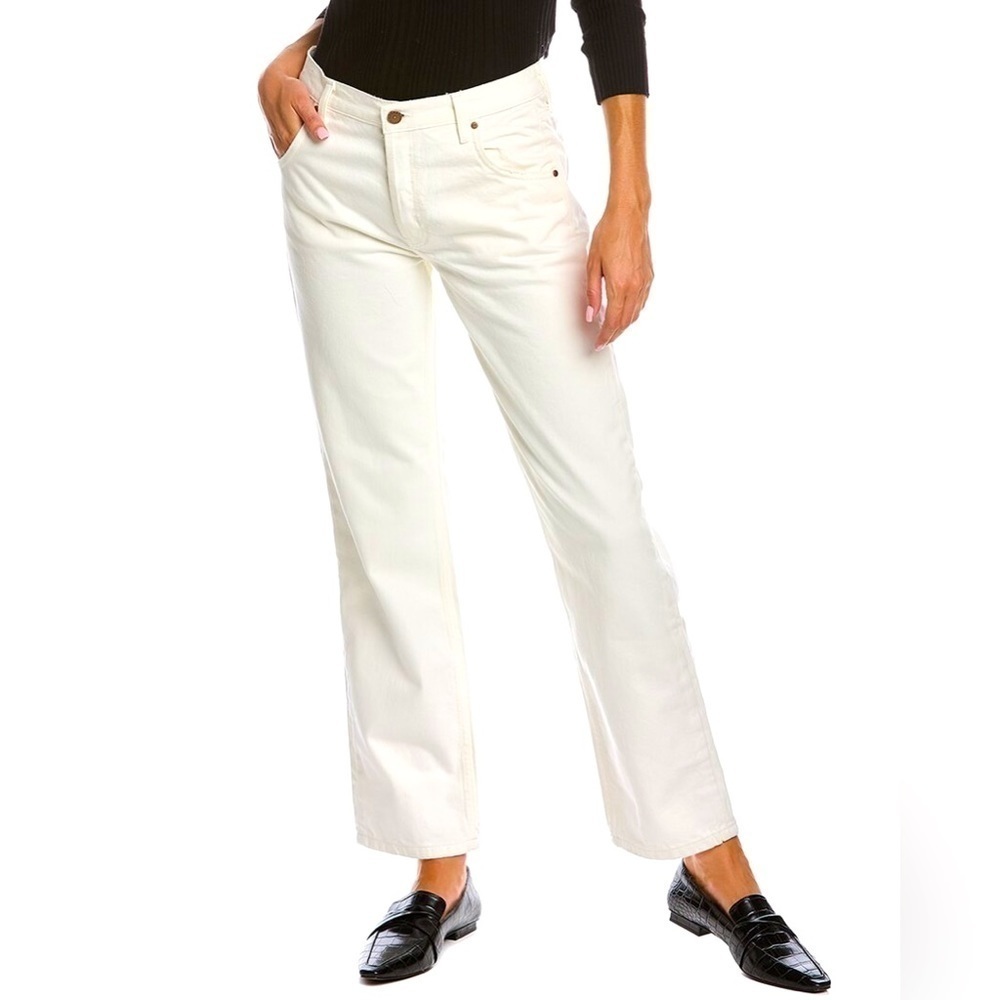 NWT 10.11 STUDIOS Elisa Ingenue Mid-Rise Straight Jean White 28